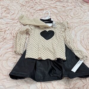 Nicole Miller Black and Cream Kids Matching Set